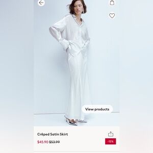 White satin maxi skirt